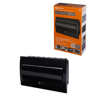 Бокс ЩРВ-П-18 модулей встраиваемый пластик IP41, Антрацит TDM