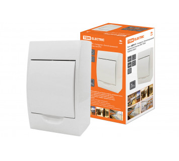 Бокс ЩРН-П-4модуля с белой крышкой, навесной, пластик IP41 TDM