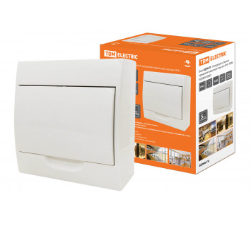 Бокс ЩРН-П-8модулей с белой крышкой, навесной, пластик IP41 TDM