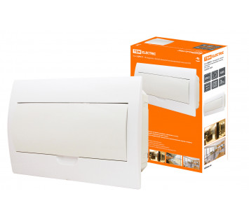 Бокс ЩРВ-П-18модулей с белой крышкой,встраиваемый, пластик IP41 TDM