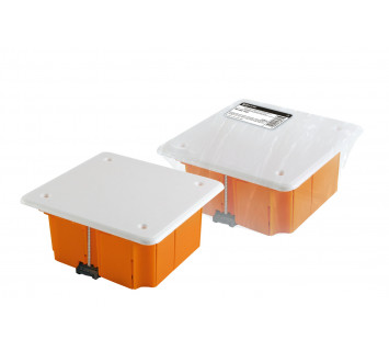 Распаячная коробка СП 92х92х45мм, крышка, пл. лапки, IP20, инд. штрихкод, TDM