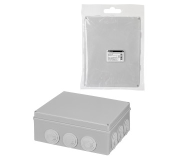 Распаячная коробка ОП 240х190х90мм, крышка, IP55, 12 гермовводов, инд. штрихкод, TDM