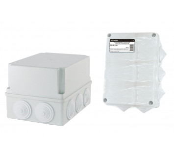 Распаячная коробка ОП 190х140х120мм, крышка, IP55, 10 гермовводов, инд. штрихкод, TDM