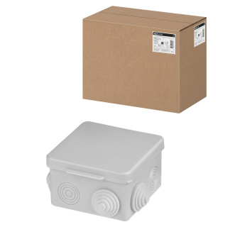 Распаячная коробка ОП 80х80х50мм, крышка, IP54, 7вх. TDM