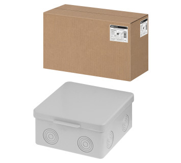 Распаячная коробка ОП 100х100х55мм, крышка, IP54, 8вх., без гермовводов TDM