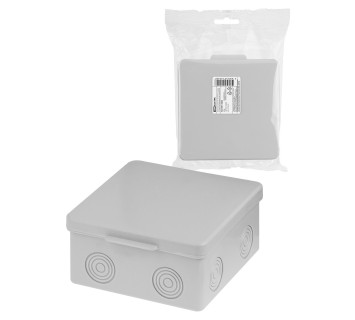 Распаячная коробка ОП 100х100х55мм, крышка, IP54, 8вх., без гермовводов, инд. штрихкод TDM