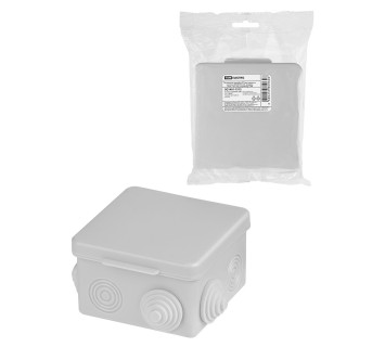 Распаячная коробка ОП для прямого монтажа 80х80х50 мм, крышка, IP54, 7 вх. инд. штрихкод TDM