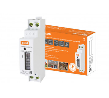 Счетчик без поверки МАРС-б/п-1,0-11-Р1-5(40)-М (1ф, 1тар, din-рейка, 1мод, мех.ОУ) TDM