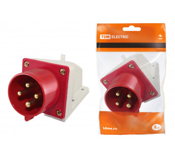 Вилка 524 стационарная 3Р+РЕ 32А 380В IP44 TDM