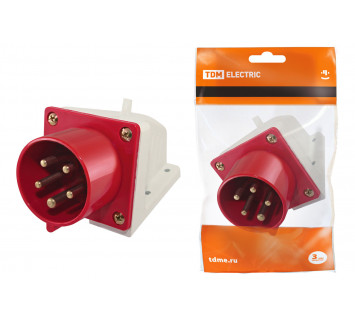 Вилка 525 стационарная 3Р+РЕ+N 32А 380В IP44 TDM