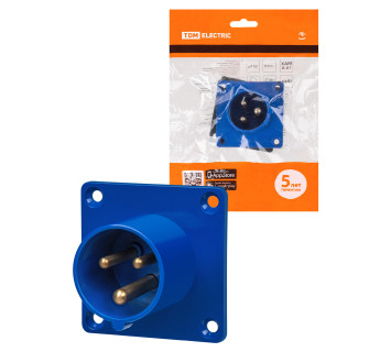 Вилка 613 скрытая 2Р+РЕ 16А 220В IP44 TDM