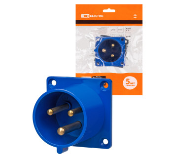 Вилка 623 скрытая 2Р+РЕ 32А 220В IP44 TDM