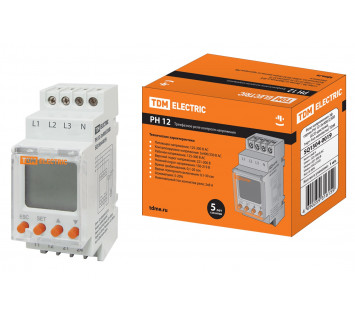 Реле напряжения 3ф серии РН 12-3х400/230В (LCD-дисплей, 1нр+1нз-контакты) TDM