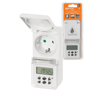 Таймер розеточный ТРЭ-02-1мин/7дн-10on/off-8А-IP44 (недельный, защита от влаги) TDM